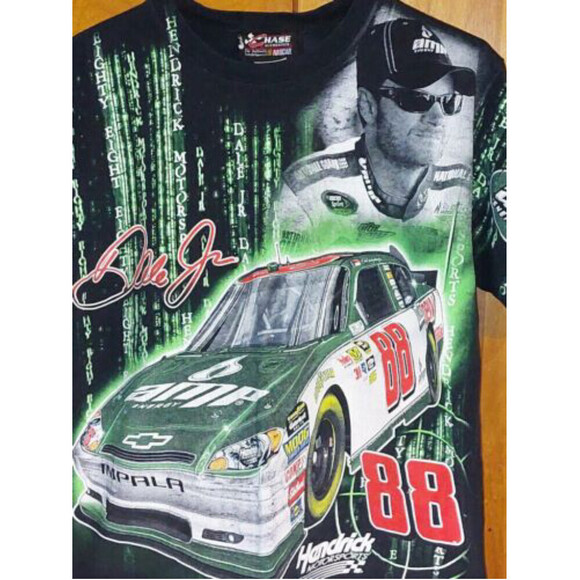 Vtg 2011 Chase Authentics Dale Earnhardt Jr. Matrix All Over Print Shirt Men M - Picture 3 of 10